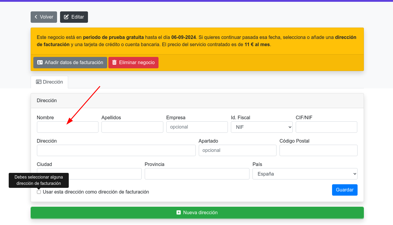 datos factura mensual