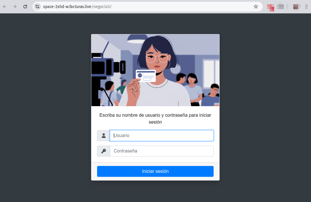 página de login