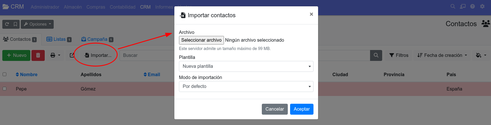 copiar contactos de excel