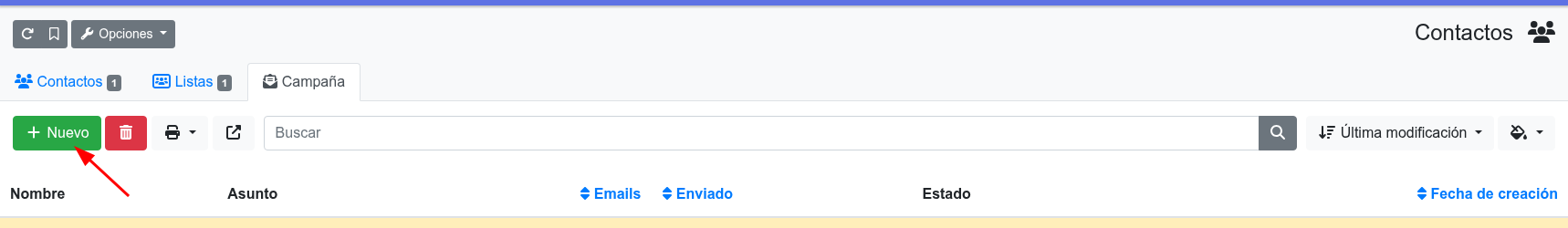 crear nueva campaña