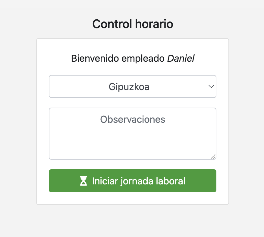 Iniciar la jornada laboral