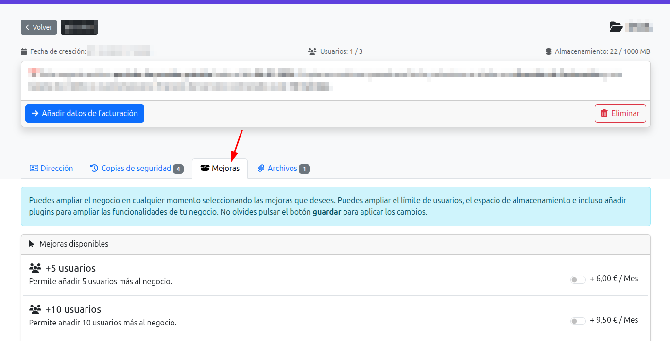 lista de mejorar del negocio