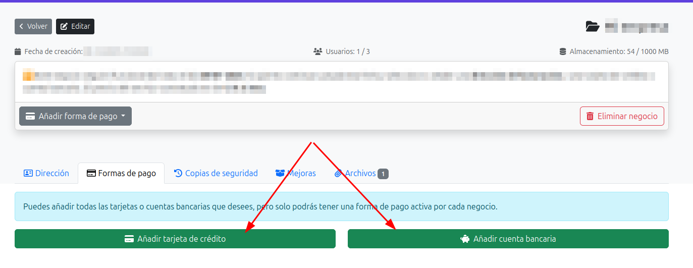 añadir tarjeta o cuenta bancaria