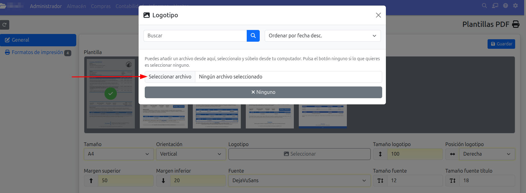 subir imagen logotipo