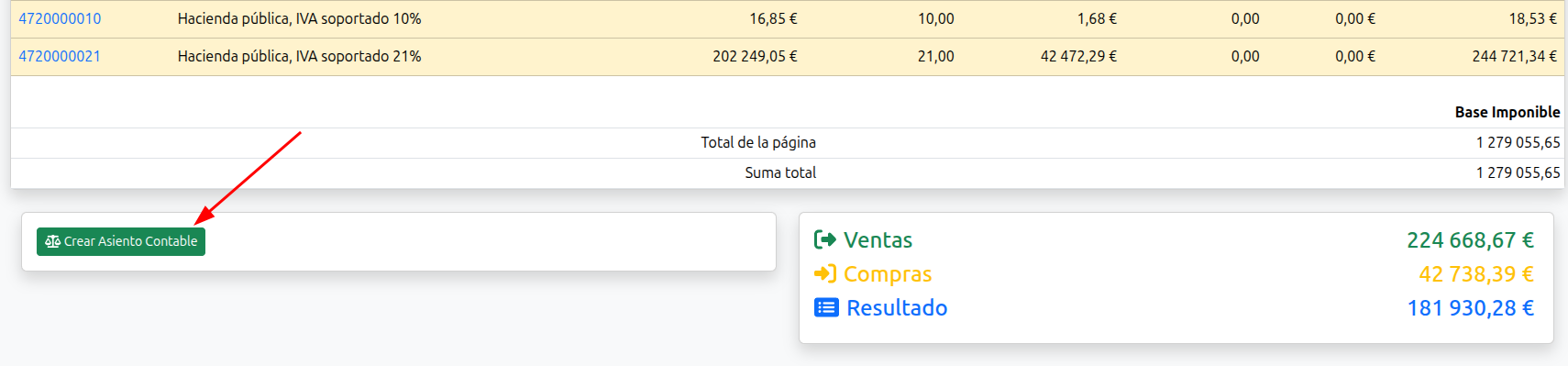 crear asiento modelo 303