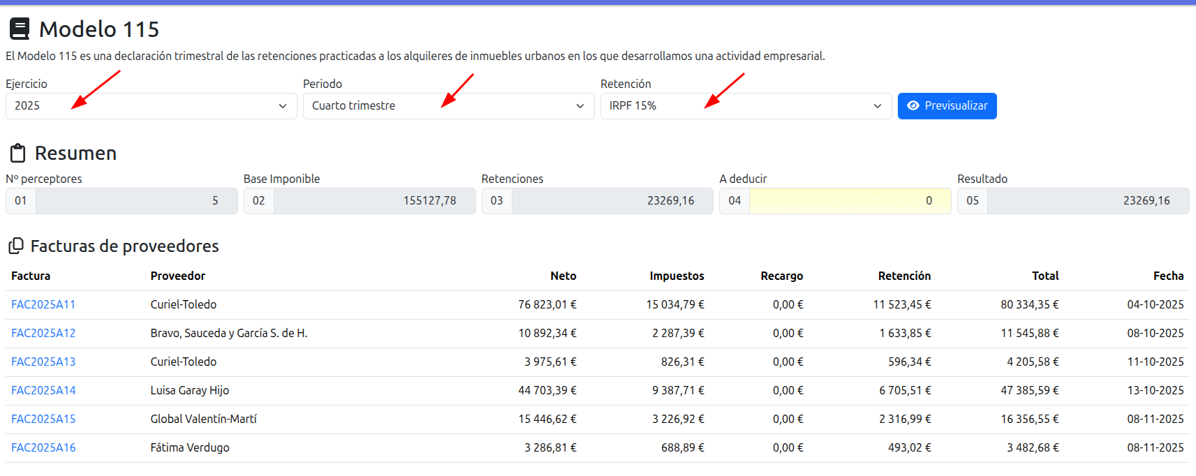 rellenar el modelo 115