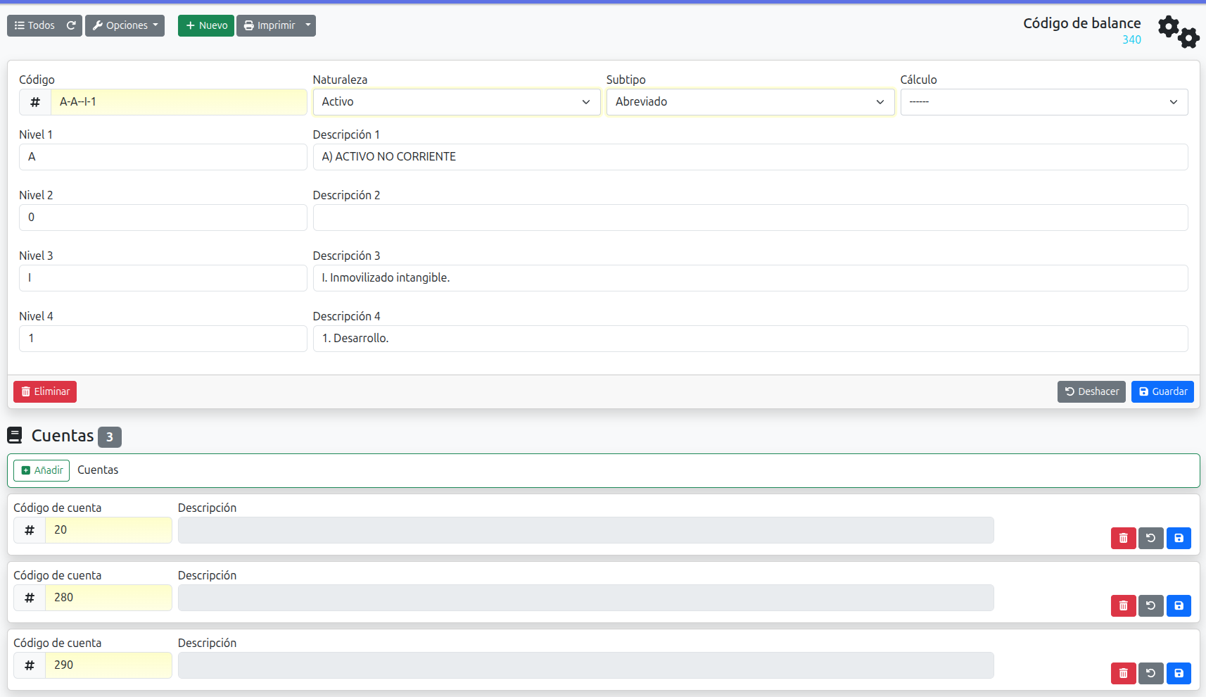 editar código balance