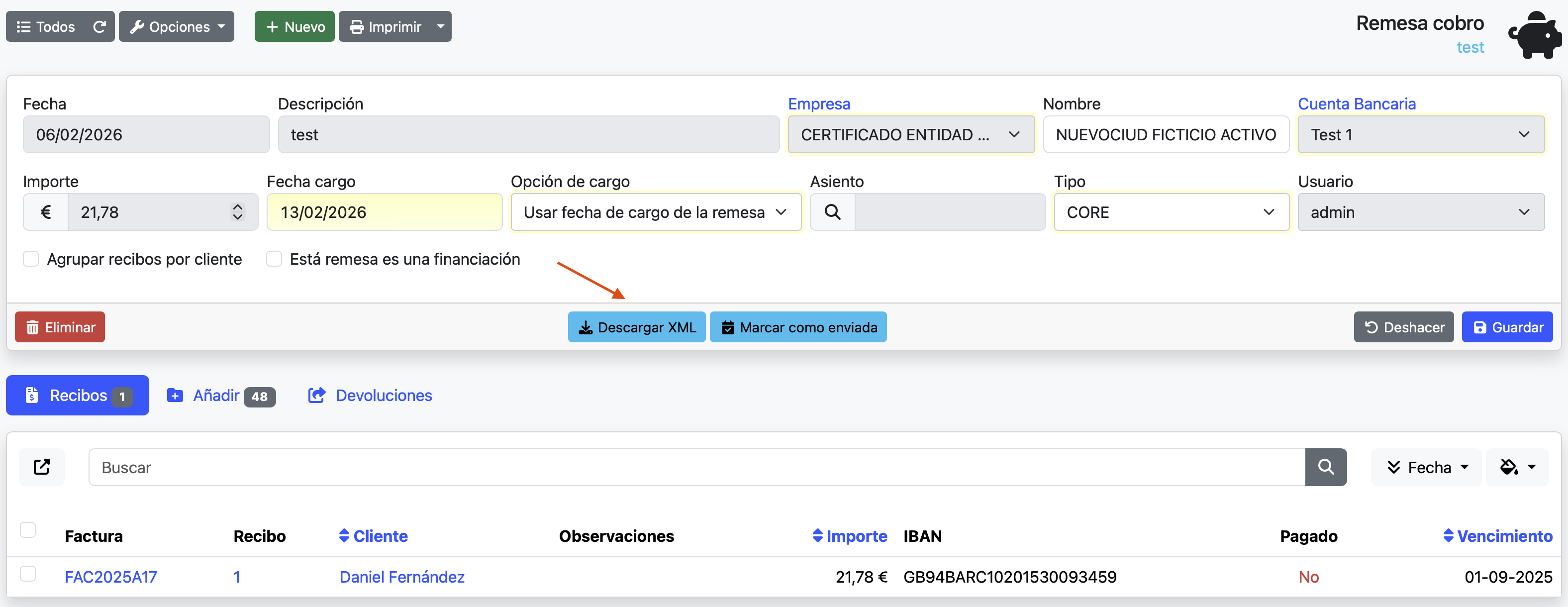 descargar xml de la remesa