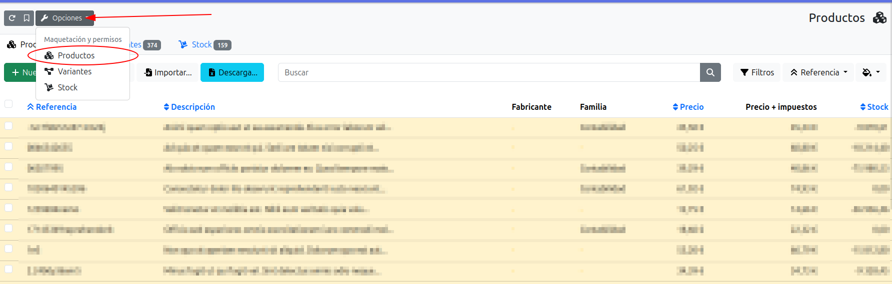 personalizar listado factura.city