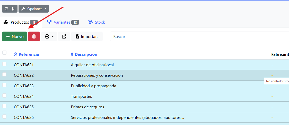Nuevo producto
