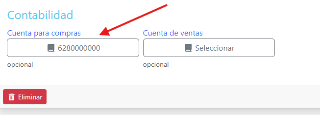 Subcuenta de compras 628