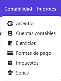 Menú Contabilidad > Asientos