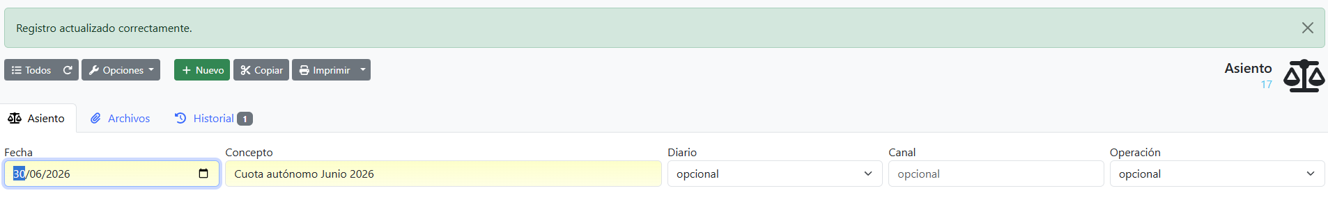 Registro guardado