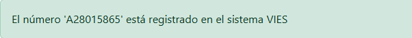 Resultado de comprobacion correcta