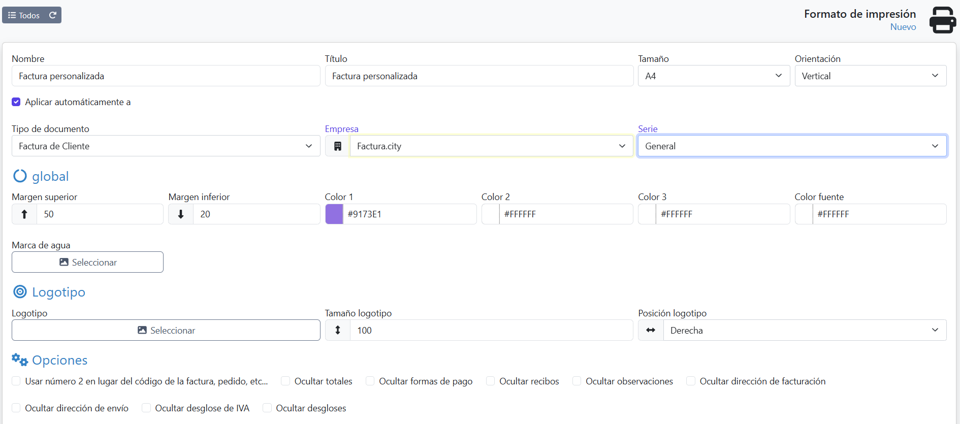 Configuración básica