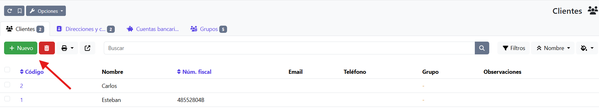 cliente nuevo