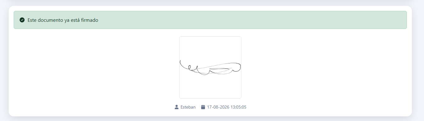Qué ve el cliente ya firmado