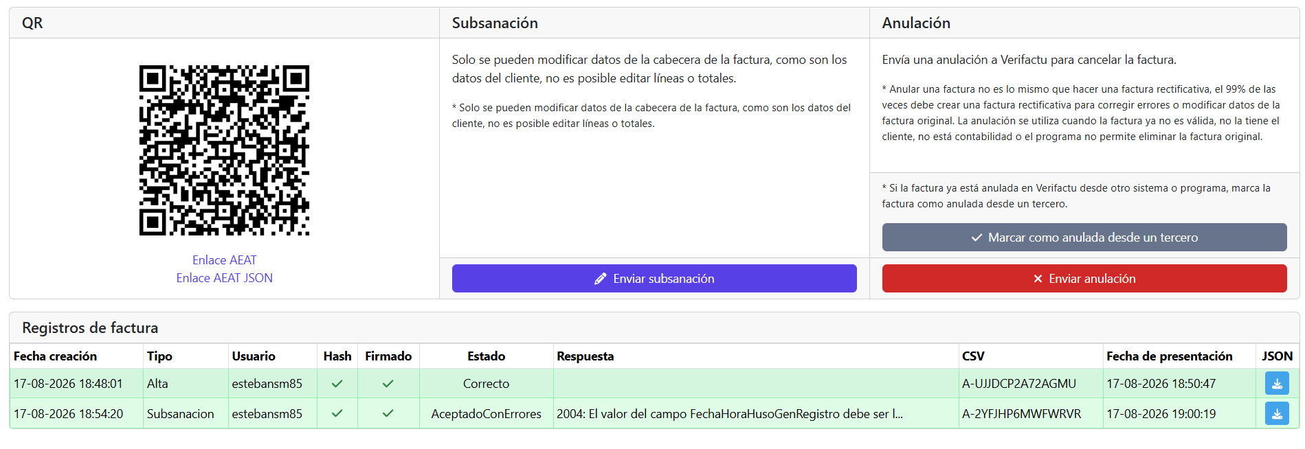 Subsanación