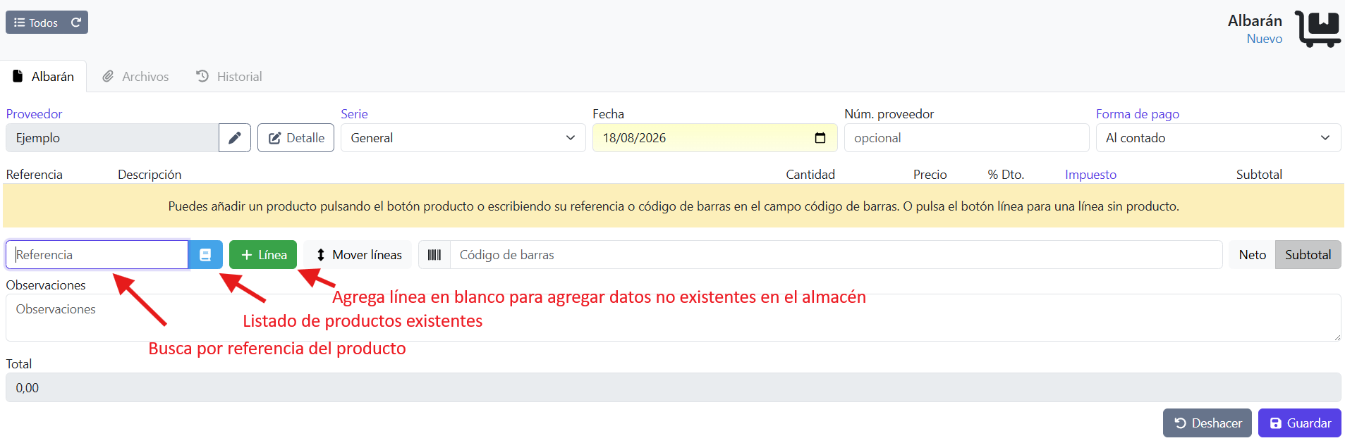Nueva Linea presupuesto
