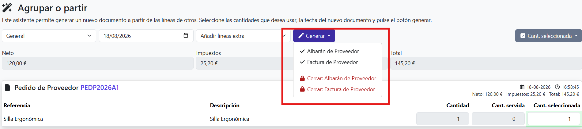 Agrupar o Partir