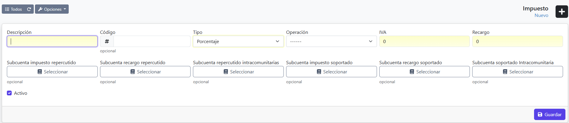 Nuevo impuesto