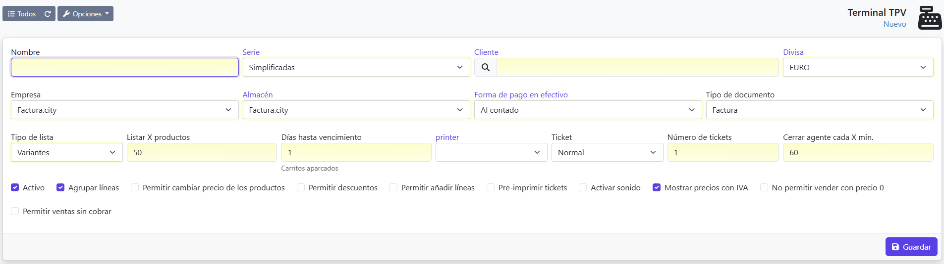 Nuevo terminal