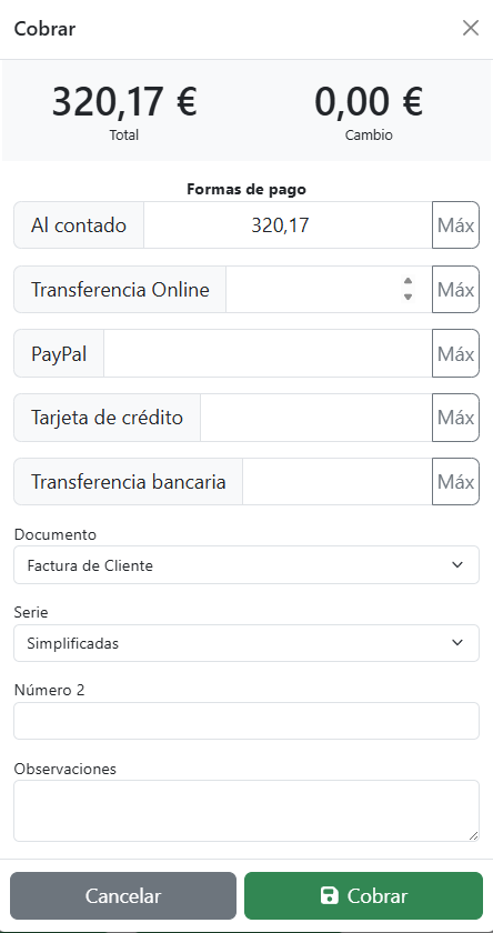 cobrar ticket