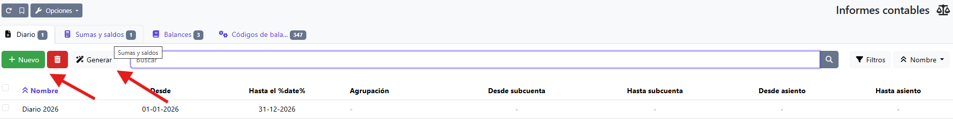 nuevo diario contable