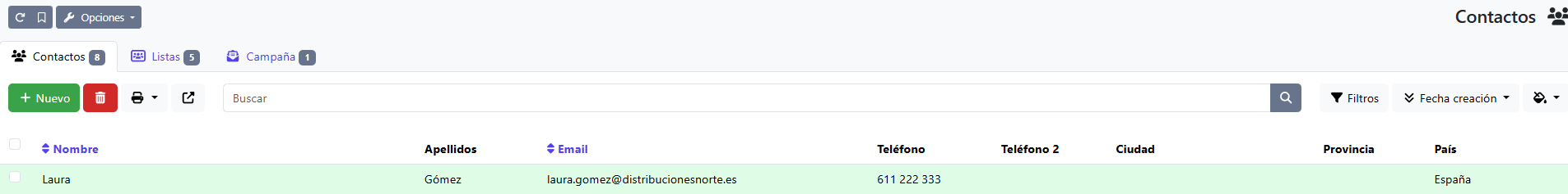 crear nuevo contacto CRM