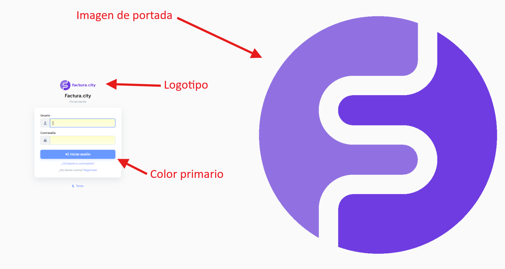 Pantalla de acceso con imagen de portada