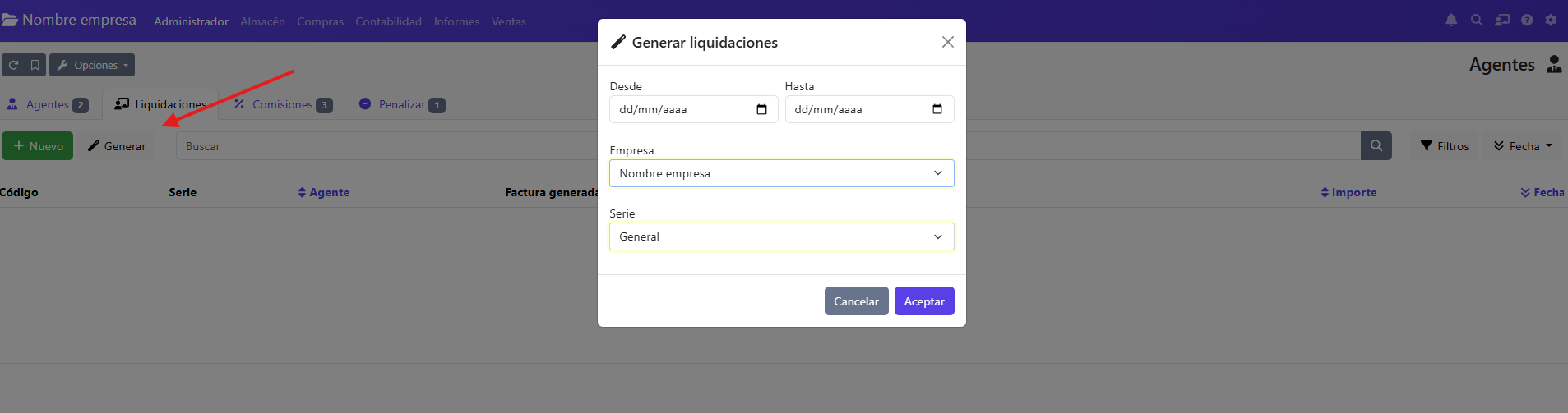 generar liquidaciones